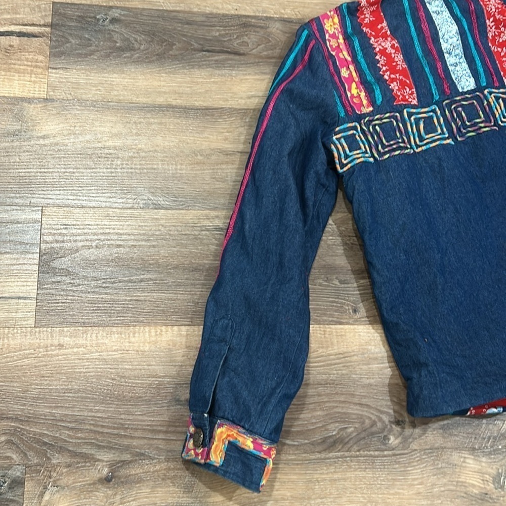 Madison Studio embroidered jacket 100% Cotton button up multicolor look size S - Picture 14 of 16